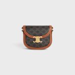 BESACE CLEA IN TRIOMPHE CANVAS AND CALFSKIN TAN